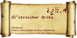 Östreicher Arika névjegykártya